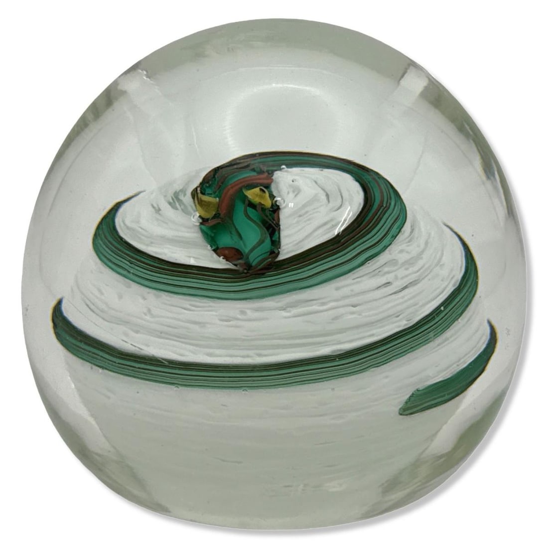 Vintage Multicolored Art Glass Coiled Snake Paperweight (1 of 2)