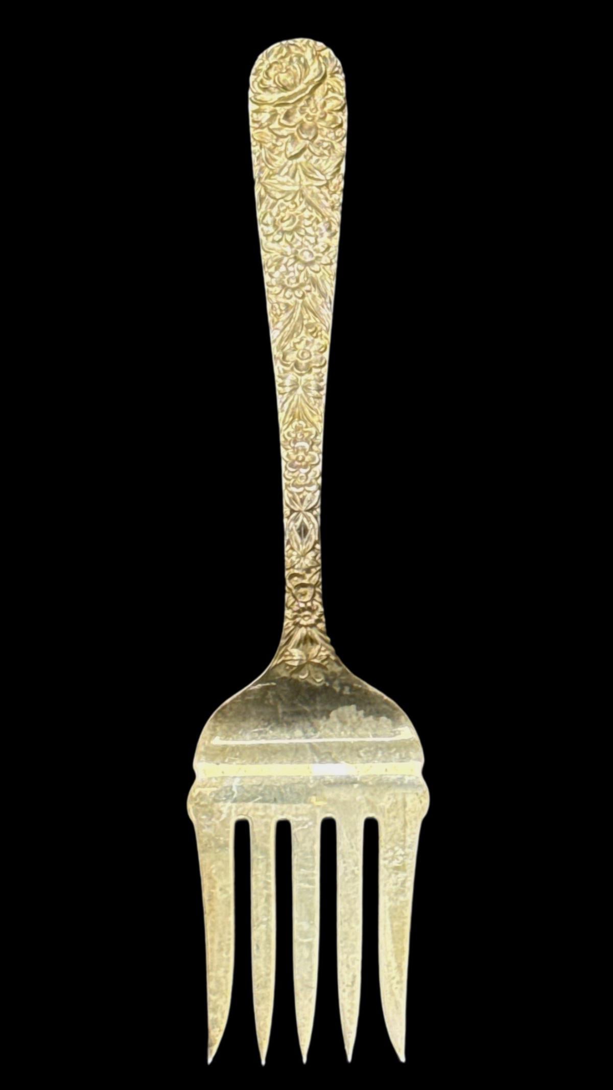 S. Kirk & Son Sterling Silver Repousse Salad Serving Fork (1 of 3)