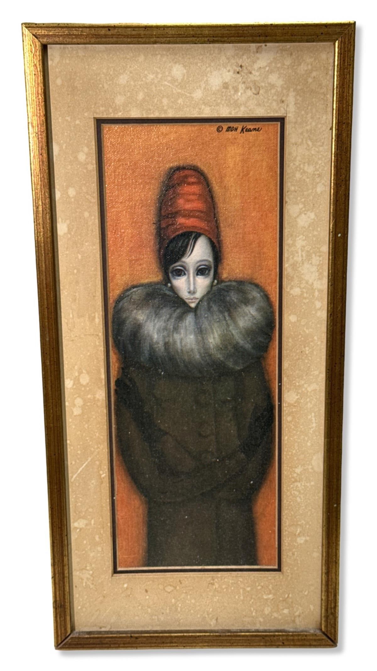 Signed Margaret Keane (American, 1927-2022) Chairman of the Ticket Committee Oil Painting on Board: Signed Margaret Keane (American, 1927-2022) Chairman of the Ticket Committee Oil Painting on Board. Signed upper right, H: 17 3/8" x W: 8 1/4"