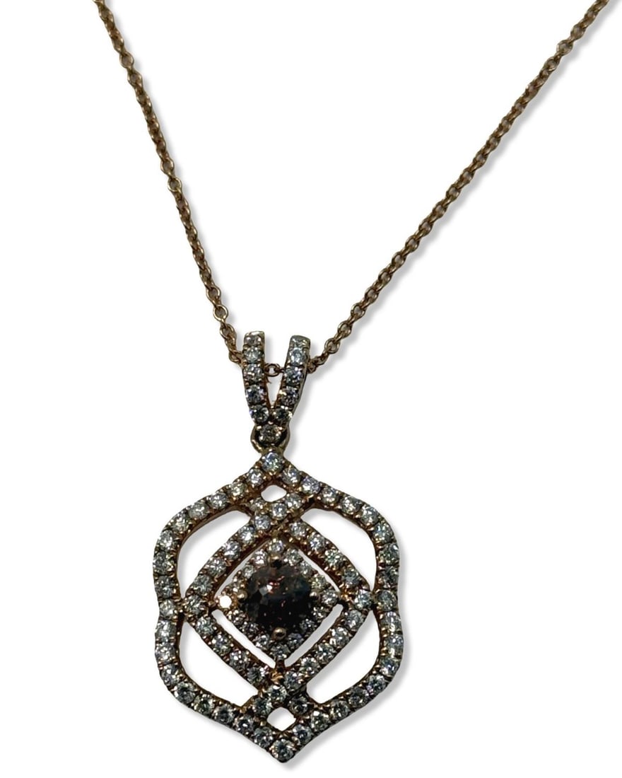 14kt RG & 2.30ct Crown of Light Brilliant Cut Diamond Custom Ladies Necklace: 14kt RG & 2.30ct Crown of Light Brilliant Cut Diamond Custom Ladies Necklace L: 10", weighs 2.49dwt. Includes appraisal with replacement value of $4,500