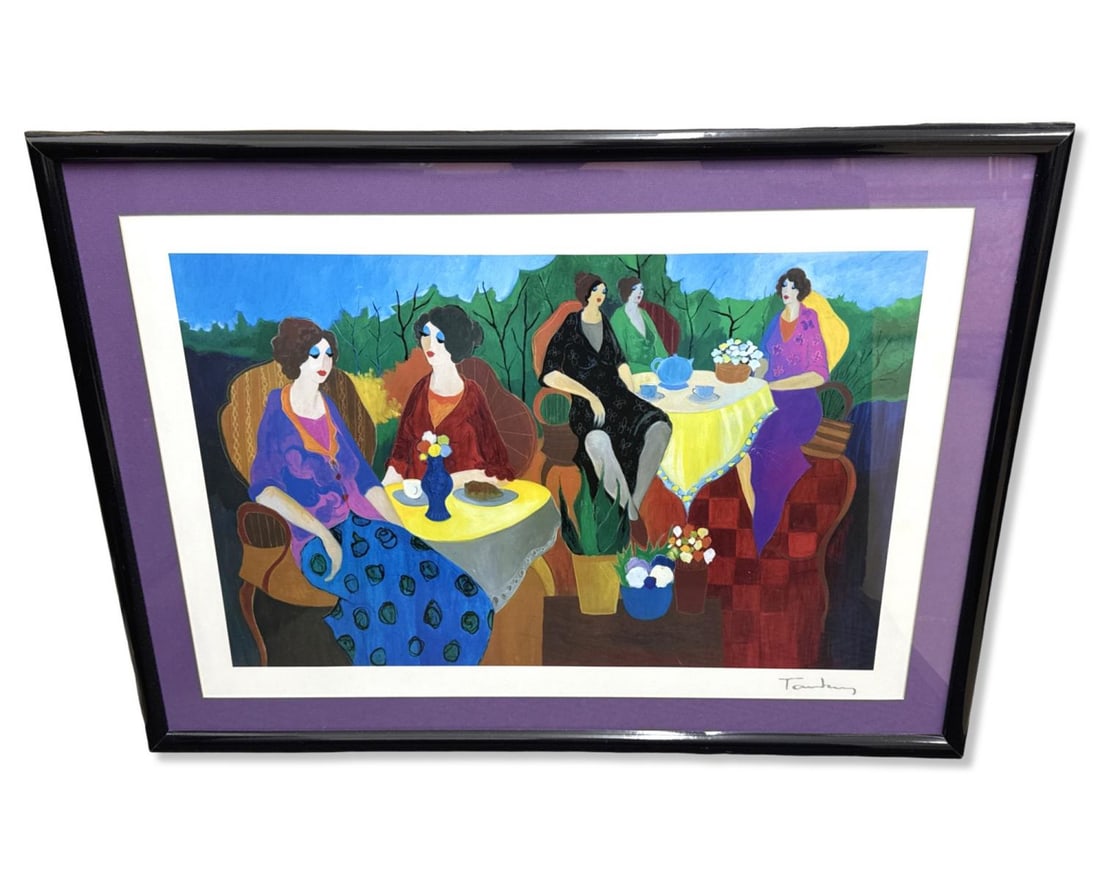 Signed Itzchak Tarkay (Israeli, 1935-2012) Morning Social Seriolithograph in Color (1 of 3)