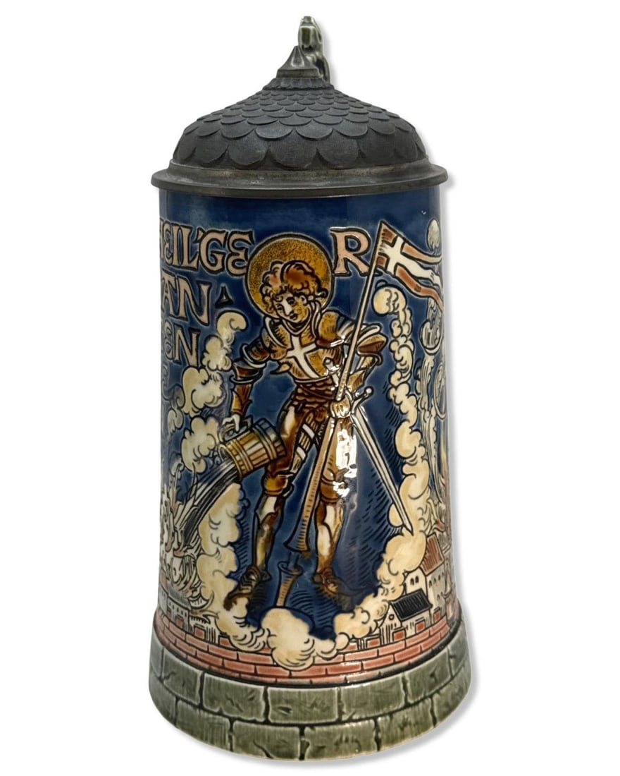 Mettlach St. Florian 1786 1/2L Beer Stein (1 of 4)