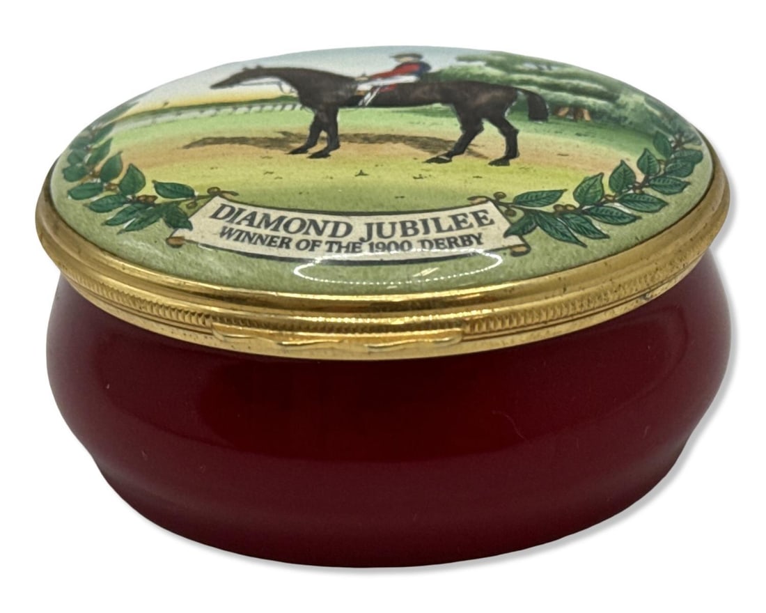 Halcyon Days Diamond Jubilee Limited Edition Commemorative Enamel Trinket Box (1 of 3)