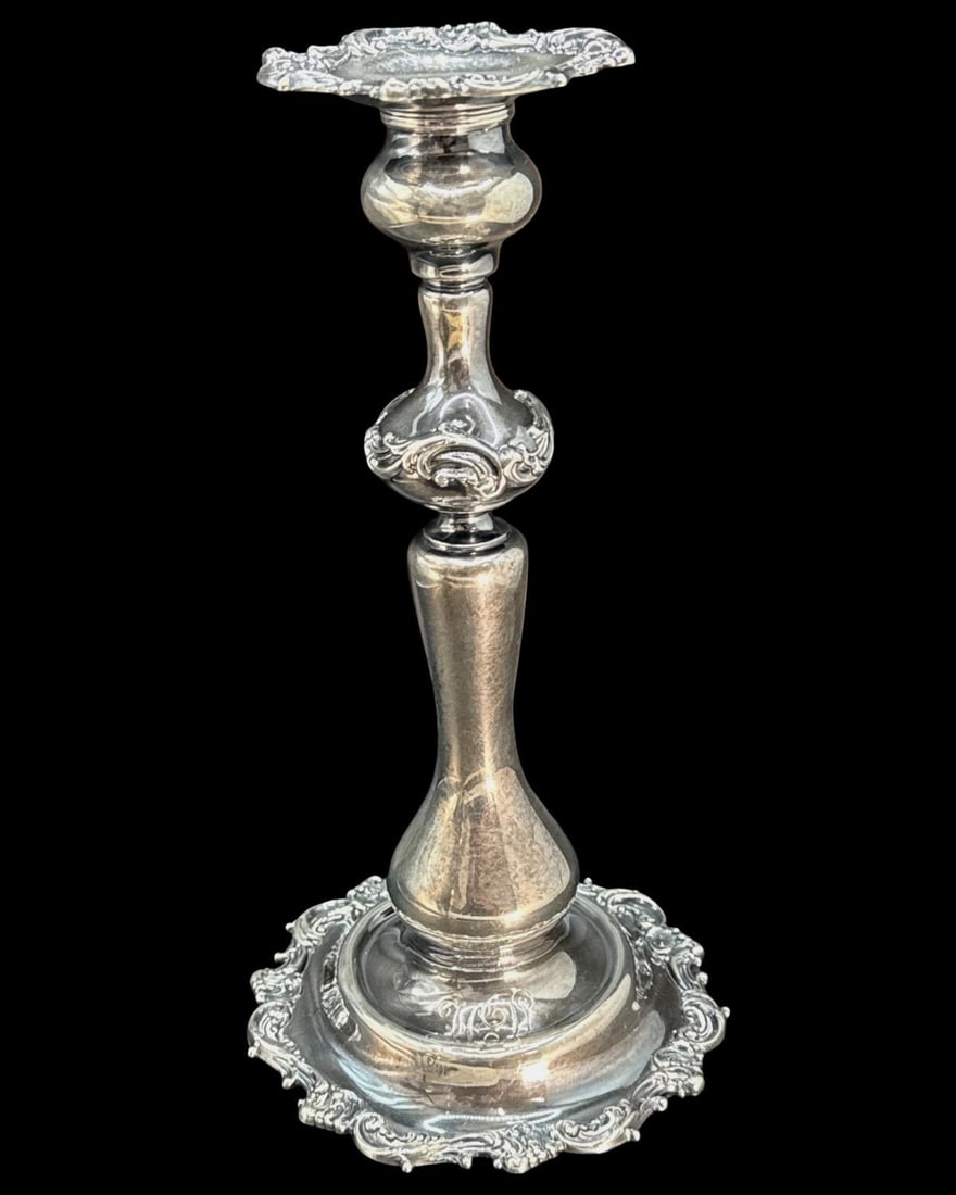 Antique English Weighted Sterling Silver Candlestick (1 of 4)