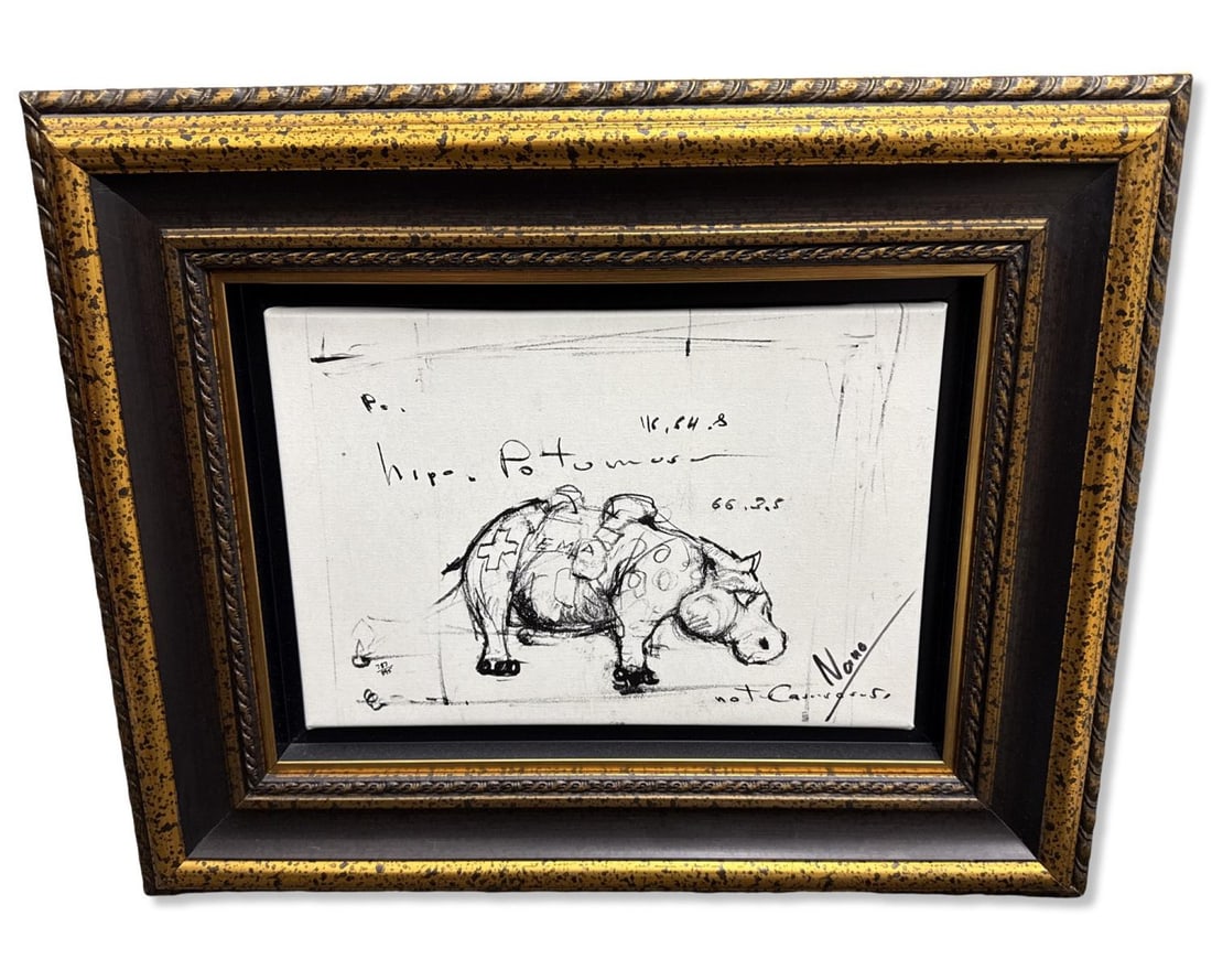 Signed Nano Lopez (Colombian, b. 1955) Ema Giclee on Canvas: Signed Nano Lopez (Colombian, b. 1955) Ema Giclee on Canvas. Signed & numbered 787/895, H: 18" x W: 22 1/4". Has original purchase label on rear