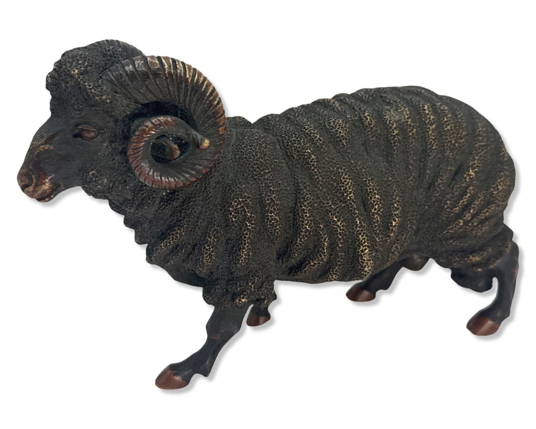 Austrian Cold Painted Solid Bronze Ram Figure (1 of 2)