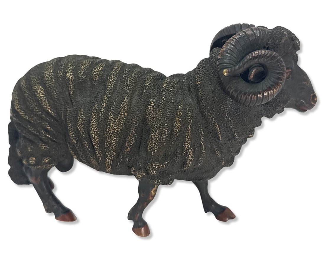 Austrian Cold Painted Solid Bronze Ram Figure - 2