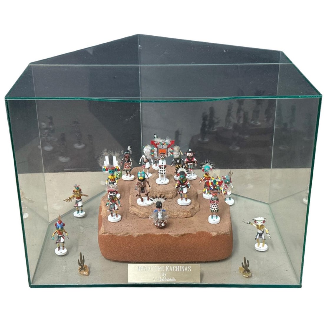 Gil Maldonado (American, b. 1935) Lot of 19 Miniature Kachinas Polychrome Hand Carved Cottonwood (1 of 5)