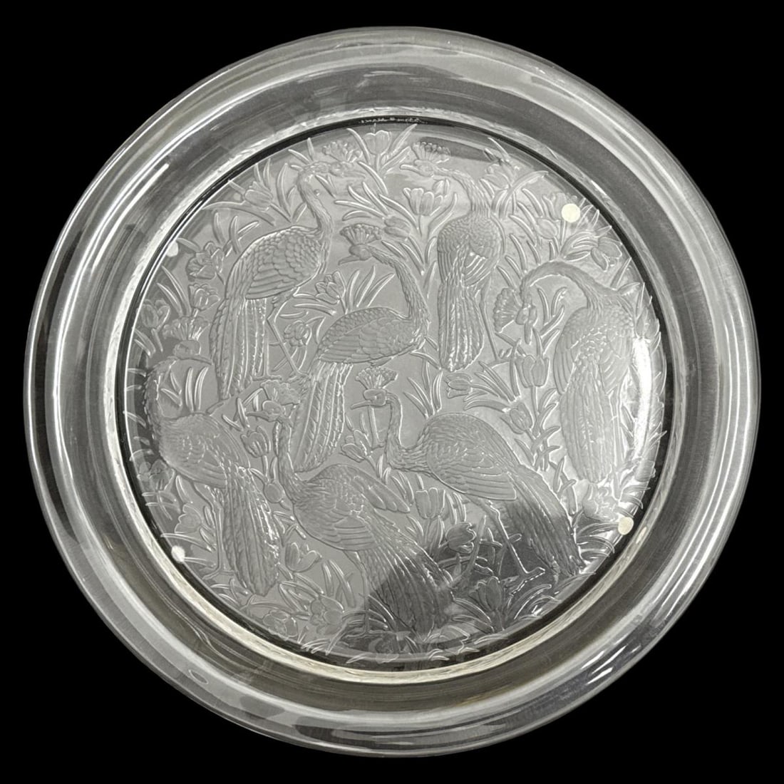 Lalique France Clear Crystal Nigeria Plateau Serving Tray (1 of 3)