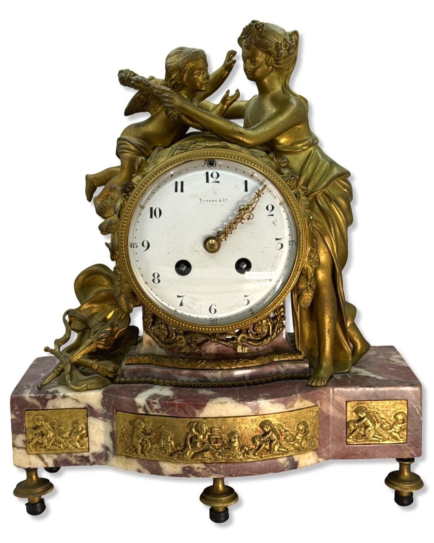 Tiffany & Co. French Louis XVI Style Bronze & Marble Mantel Clock (1 of 6)