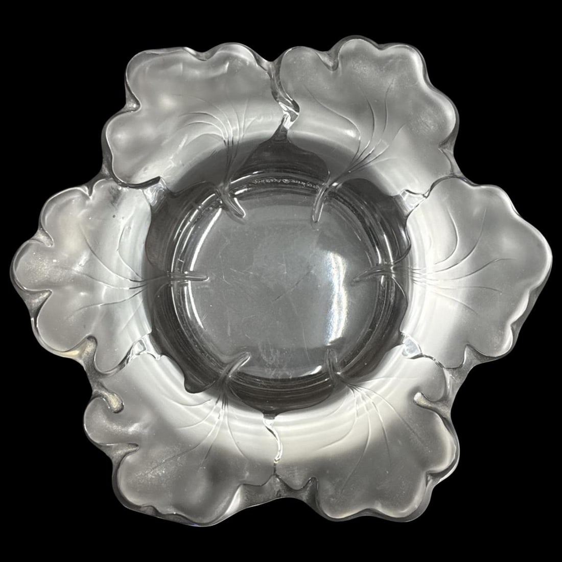 Lalique France Frosted & Clear Crystal Capucines Bowl (1 of 3)