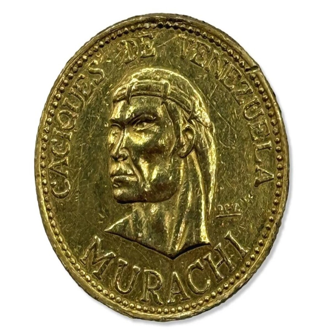 1957 0.900 YG Caciques De Venezuela Murachi Coin (1 of 2)