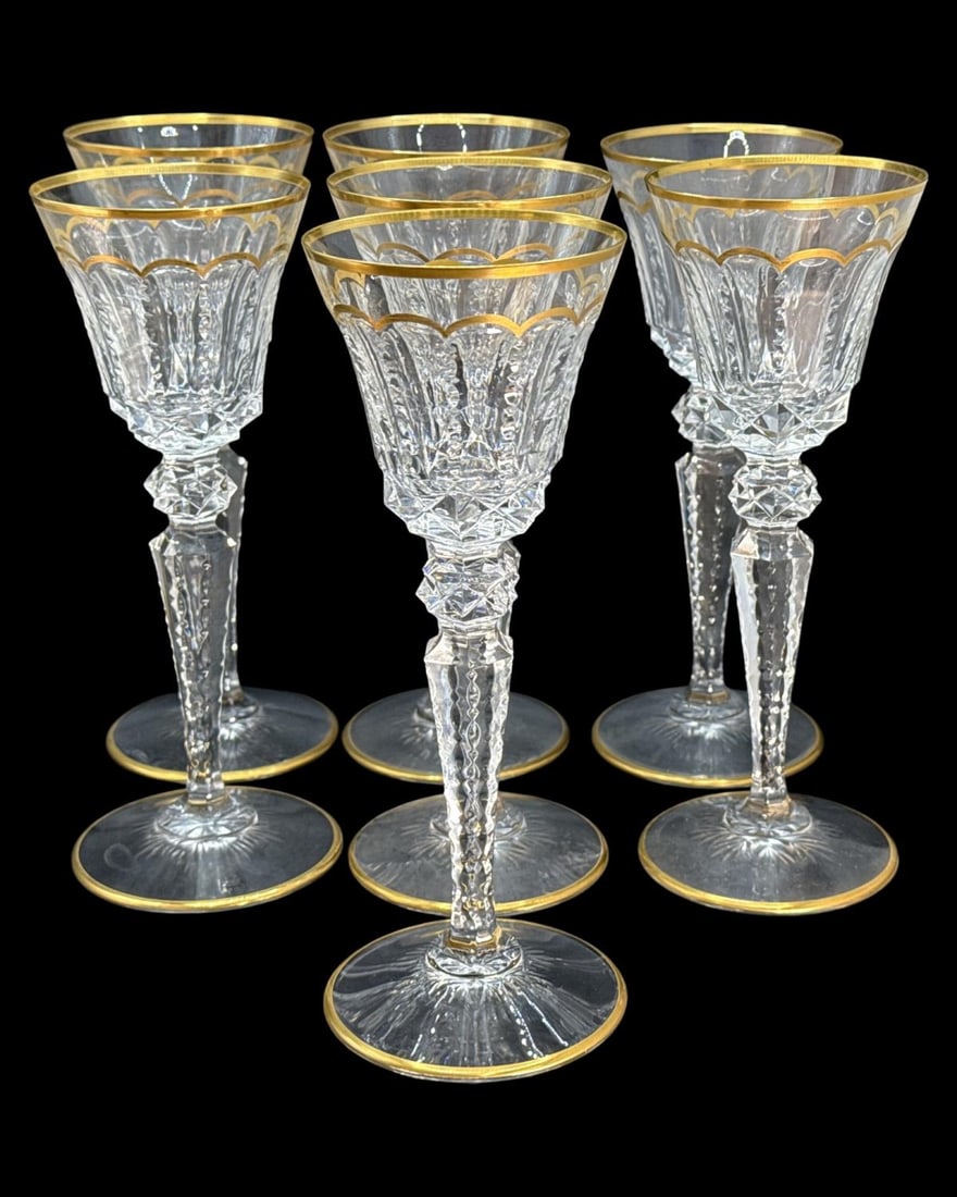 Lot of 10 St. Louis Cut Crystal Excellence Pattern Claret Wine Glasses (1 of 4)