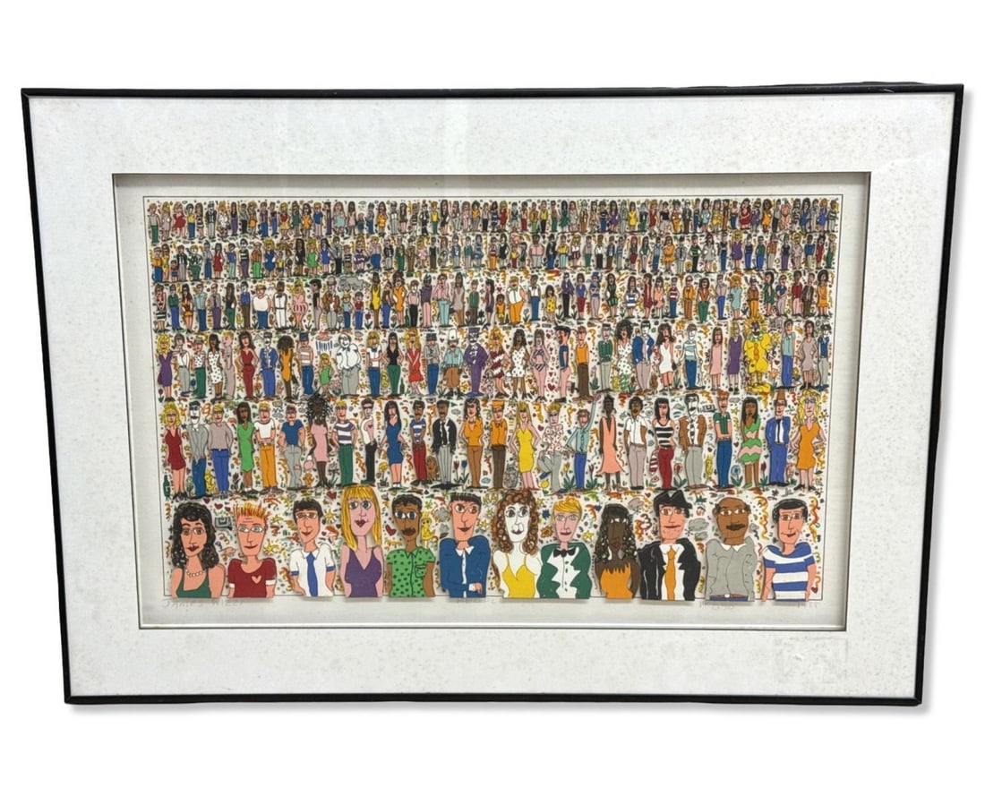 Signed James Rizzi (American, 1950-2011) People 3D Serigraph in Color (1 of 7)