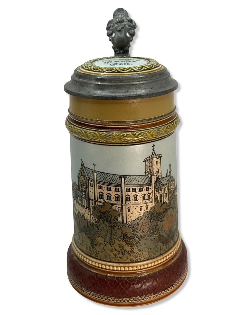 Mettlach View of Wartburg 2403 1/2L Beer Stein (1 of 4)