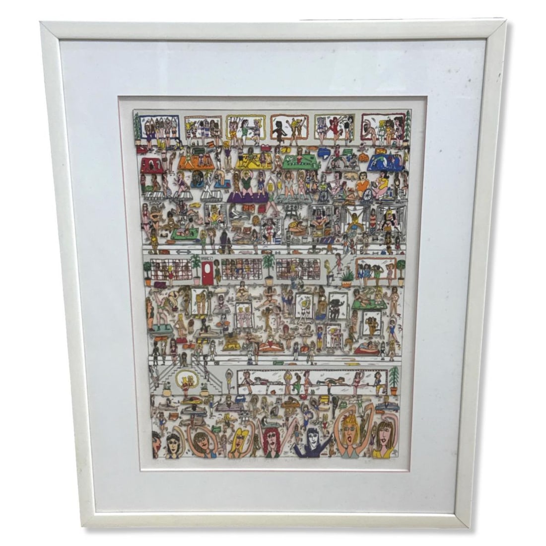 Signed James Rizzi (American, 1950-2011) Women Who Workout 3D Serigraph in Color (1 of 5)