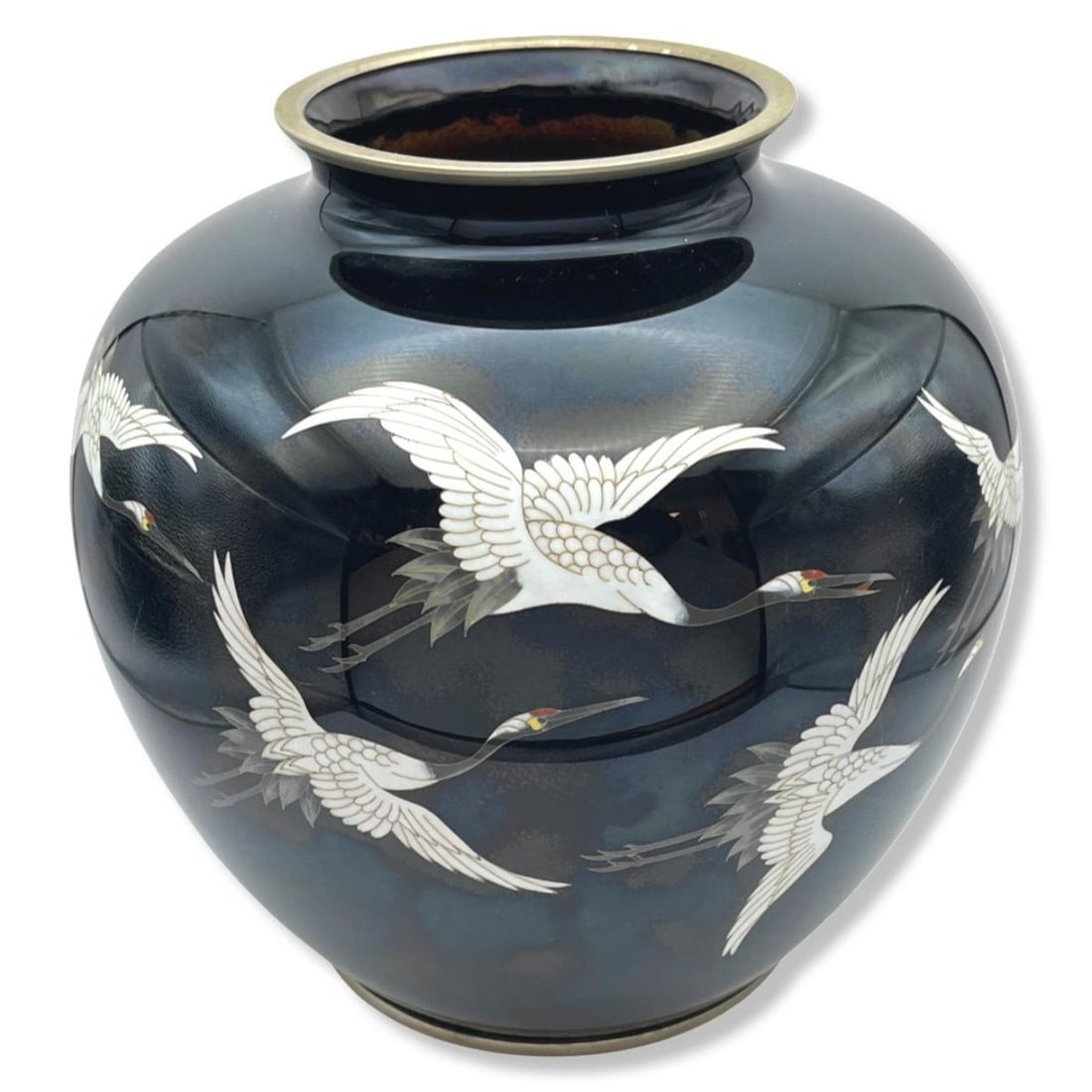 Antique Japanese Meiji Era Cloisonne Enamel Vase (1 of 2)