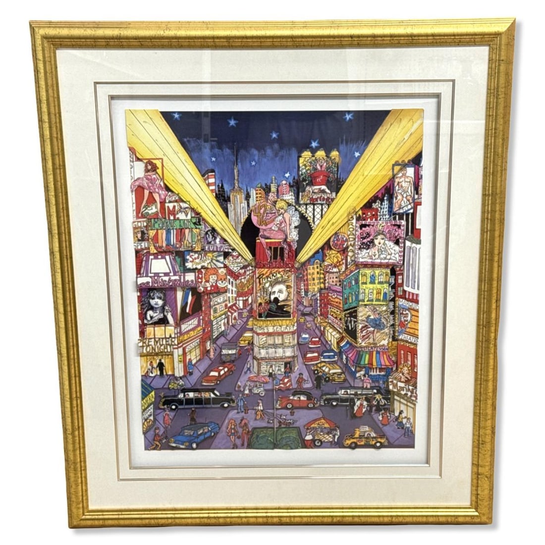 Charles Fazzino (American, b. 1955) On Broadway 3D Mixed Media Serigraph in Color: Charles Fazzino (American, b. 1955) On Broadway 3D Mixed Media Serigraph in Color H: 42 1/4" x W: 36 3/8"