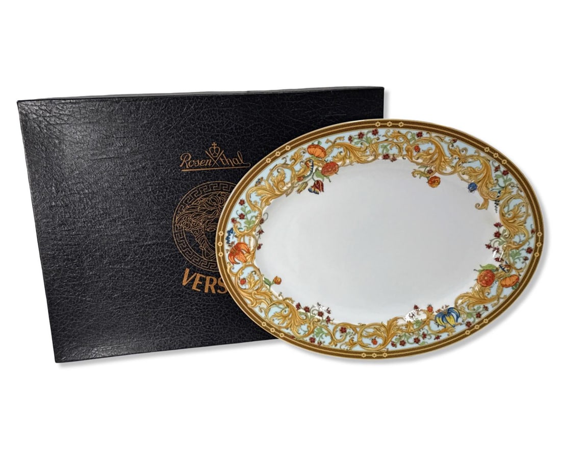 Rosenthal Versace Le Jardin De Versace Porcelain Large Oval Serving Platter with Original Box (1 of 3)