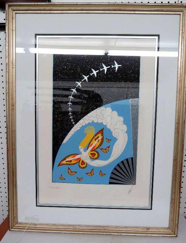 "Air" by Erte (The Four Elements Suite) Artist Proof: "Air" by Erte (The Four Elements Suite) Artist Proof Serigraph. Year Produced - 1989, Limited Edition Serigraph on paper. Measures - 23 3/4" high x 20" wide. Current retail - $2,500.
