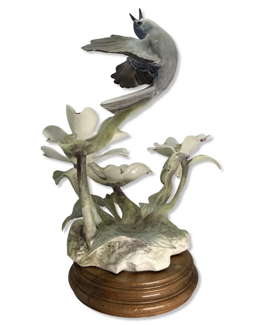 Royal Worcester Blue Grey Gnatcatcher Porcelain Figurine (1 of 4)