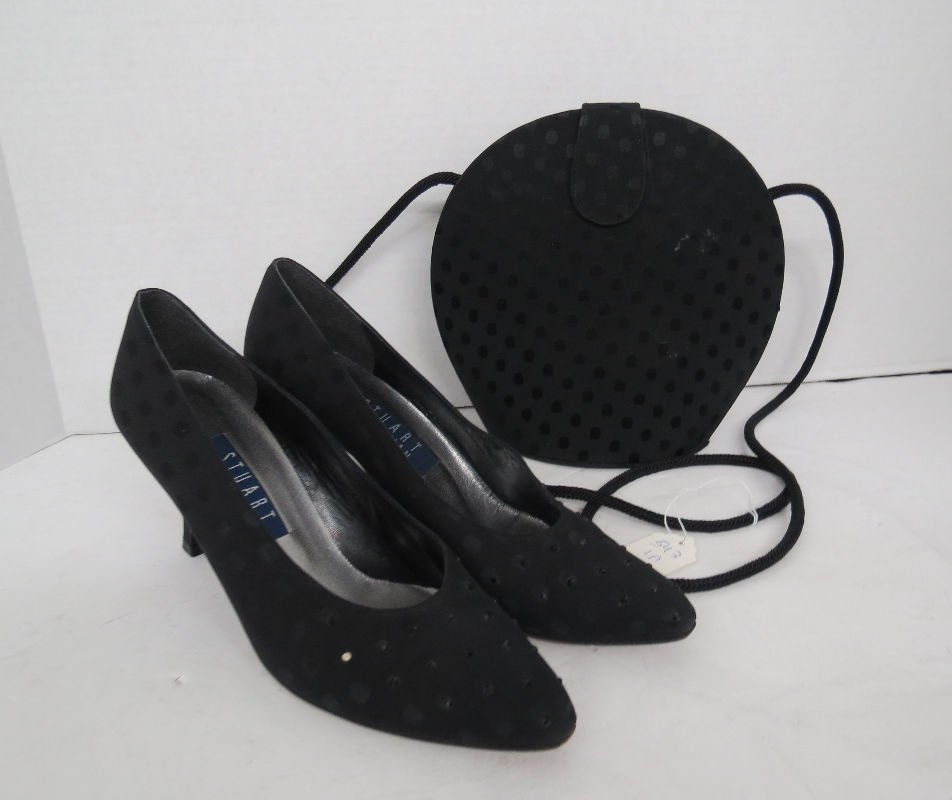 Black Stuart Weitzman Purse/Shoes: Black Stuart Weitzman Purse/Shoes. Made in Spain.