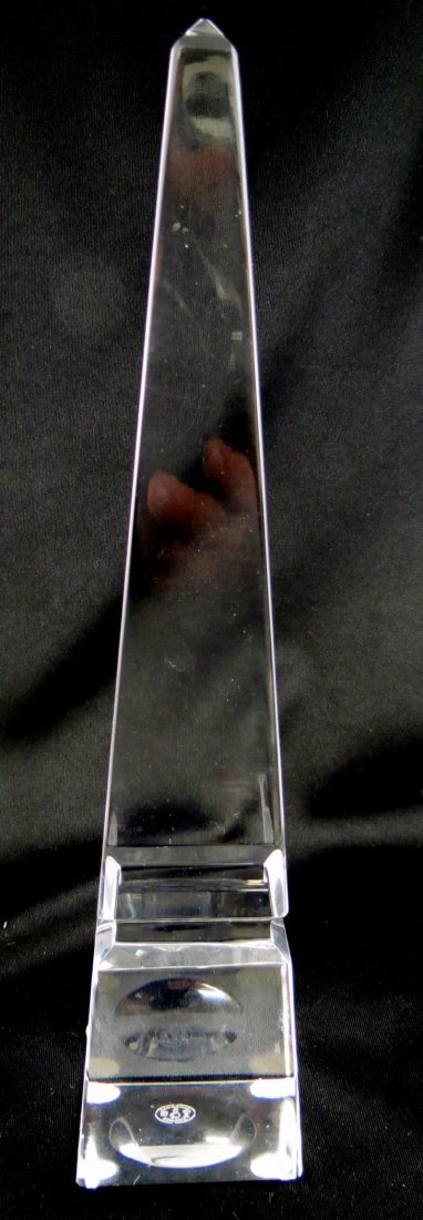 Baccarat Crystal Obelisk: Baccarat Crystal Obelisk. Measures - 10 1/8" high.