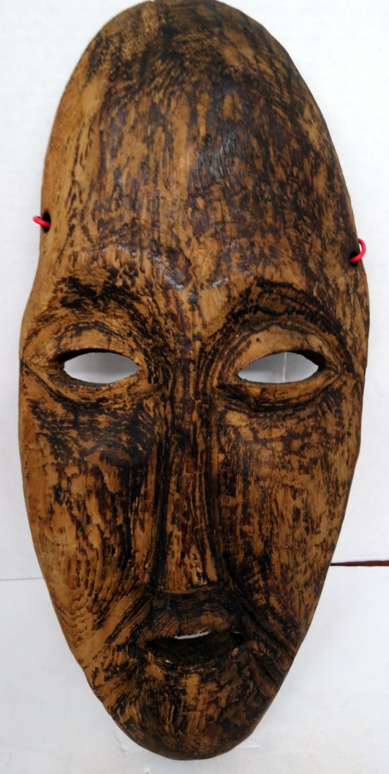 African Tribal Hand Carved Mask: African Tribal Hand Carved Mask. Measures - 17 1/4" high x 8 1/2" wide.