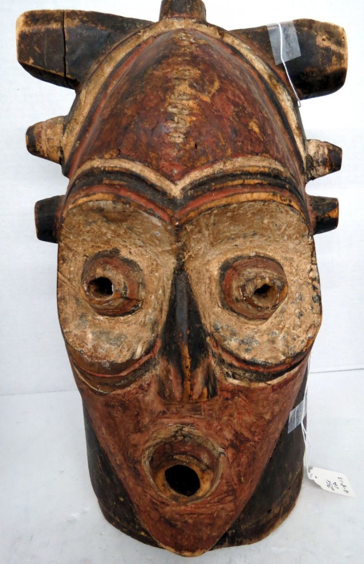 African Hand Carved Mask: African Hand Carved Mask. Measures - 10 1/2" high x 8 7/8" wide.