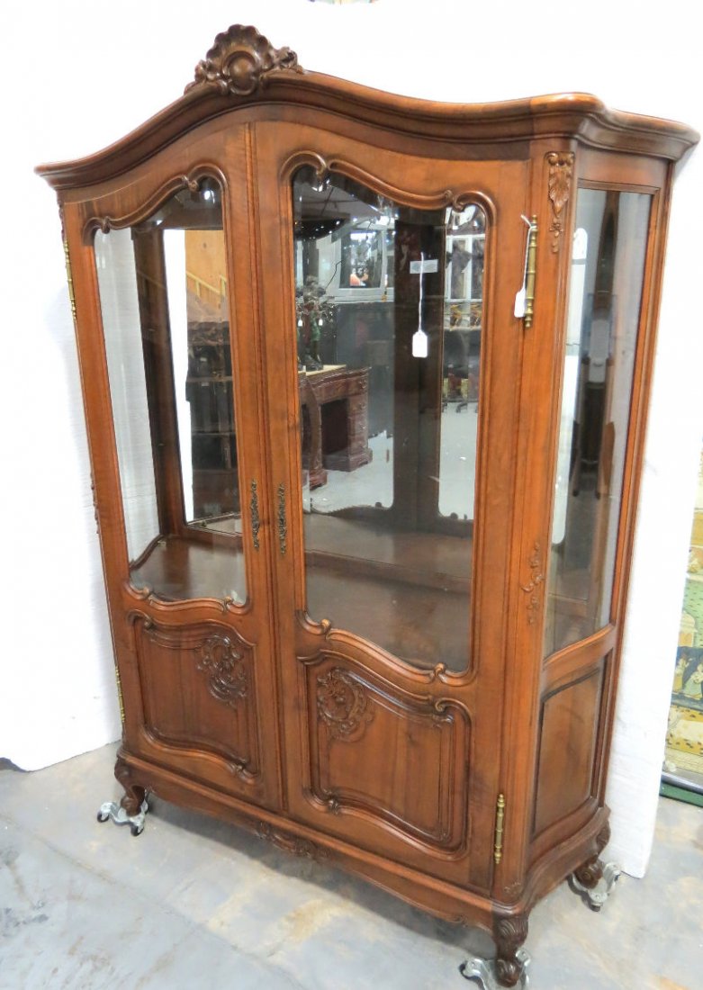 Antique French 2 Door Beveled Glass