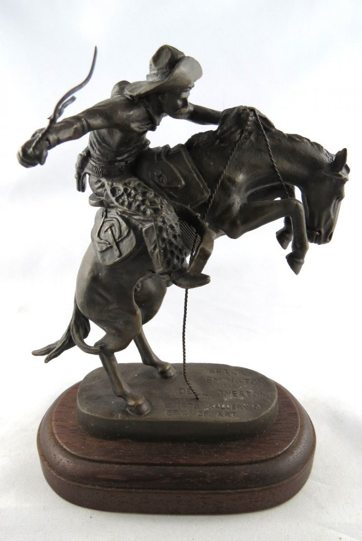 Frederic Remington "Bronco Buster" Miniature Bronze: Frederic Remington "Bronco Buster" Miniature Bronze. Measures - 7" high x 5" long.