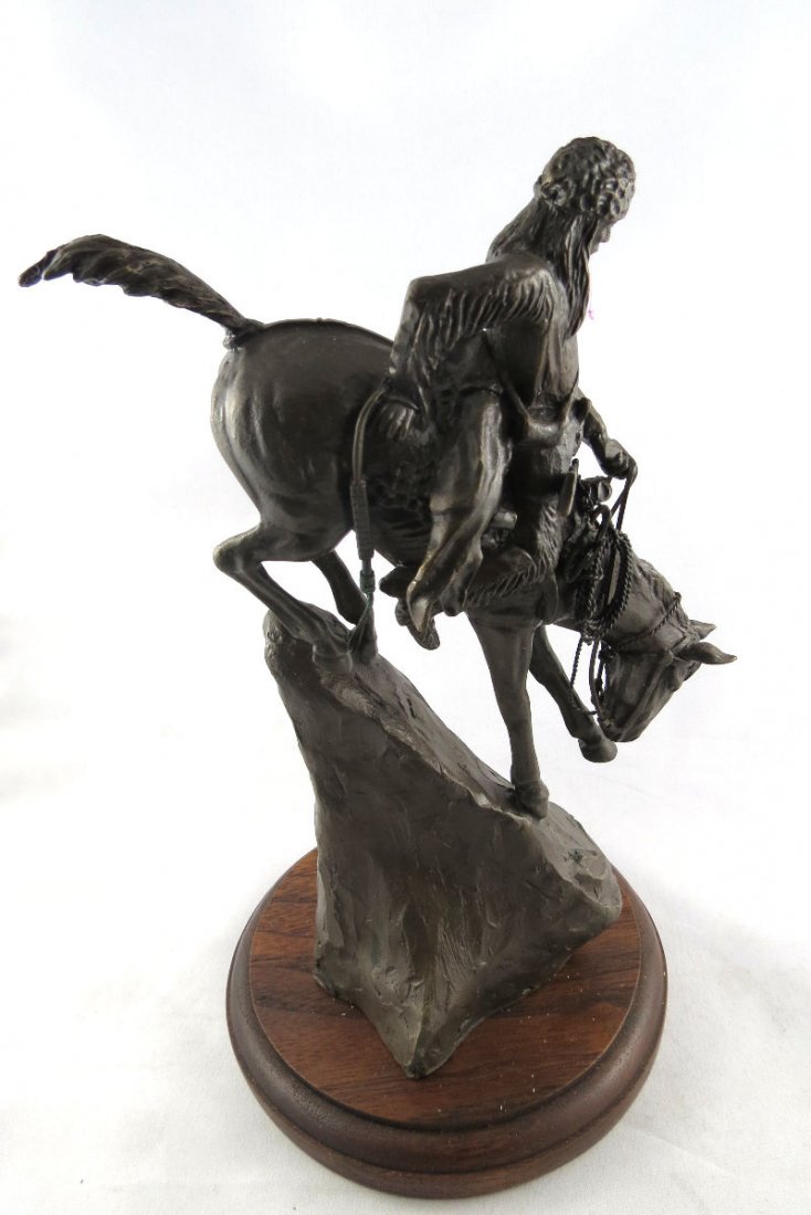 Frederic Remington "Mountain Man" Miniature Bronze: Frederic Remington "Mountain Man" Miniature Bronze. Measures - 9" high x 5" wide.