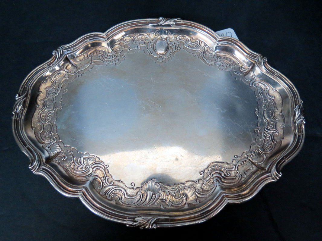 A. Michelsen Danish Sterling Silver Footed Tray: A. Michelsen Danish Sterling Silver Footed Tray. Weighs - 9 toz. Measures - 8 3/4" long.