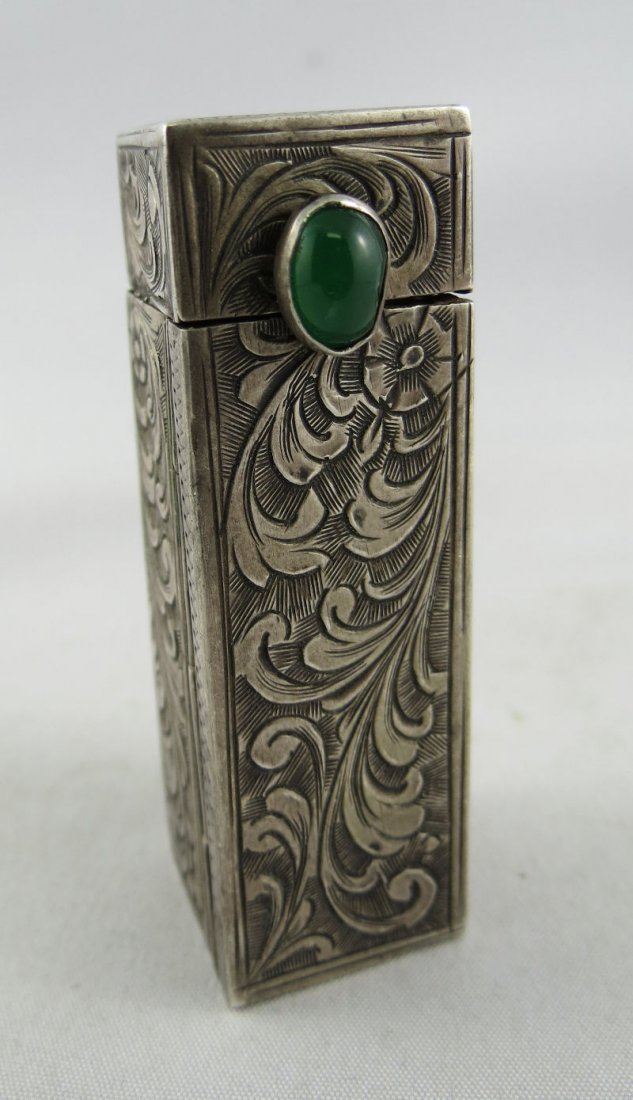 Antique 800 Silver Lipstick Compact: Antique 800 Silver Lipstick Compact with mirror. Measures - 2 1/4" long. Weighs - 1.2 ozt.