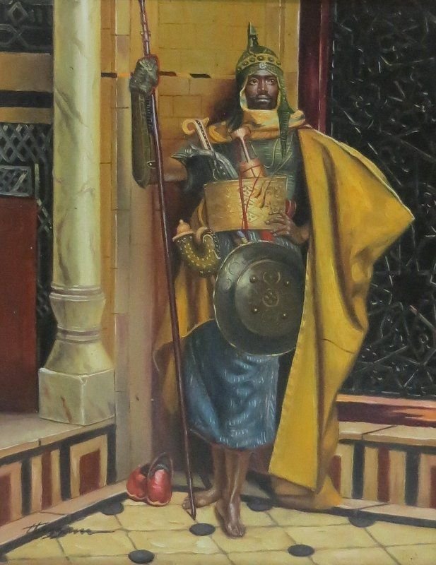 Signed Middle Eastern Oil Painting: Signed Middle Eastern Oil Painting on board. Signed lower left. Measures - 10" high x 8" wide + 3 3/8" frame.