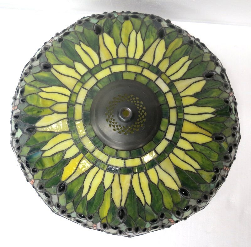 Large Tiffany Studios Style Lamp Shade: Large Tiffany Studios Style Lamp Shade. Measures - 8 1/2" high x 21" diameter.