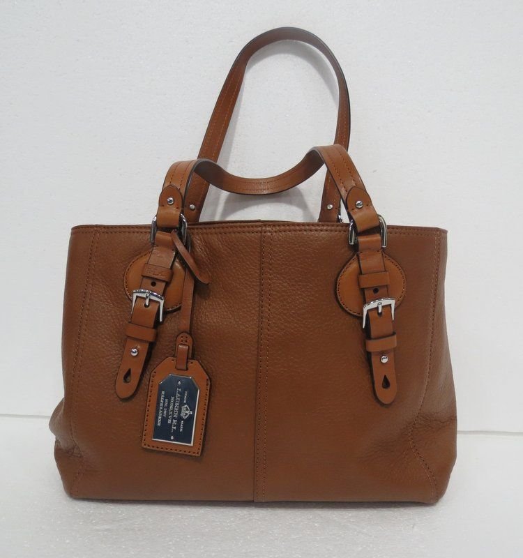 Ralph Lauren Leather Handbag: Ralph Lauren Leather Handbag. Measures - 10" high x 15" long x 5" wide.