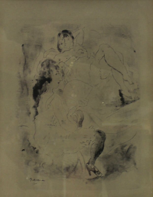 Jules Pascin (French 1885-1930) Original Painting of 2: Jules Pascin (French 1885-1930) Original Painting of 2 Women. Measures - 14 1/4" high x 11 1/4" wide.