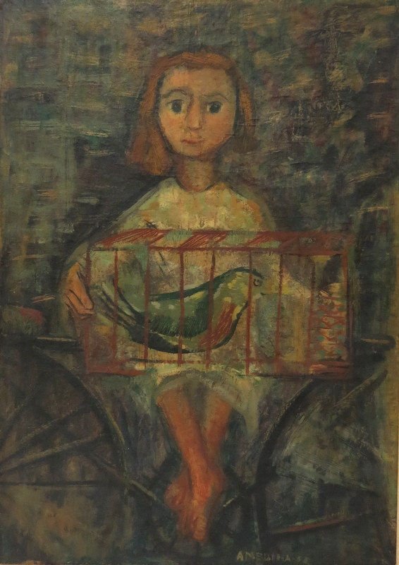 Angel Medina (Spanish 1924) Oil Painting on Canvas: Angel Medina (Spanish 1924) Oil Painting on Canvas, signed lower left "A. Medina 55'. Measures - 20" wide x 28 1/2" high + 2 1/8" frame.