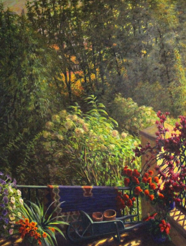 Large William Michaut Oil Painting: Large William Michaut Oil Painting on canvas. Measures - 55" high x 44 1/2" wide, + 6" frame. Originally from Philips Gallery for $8,000.