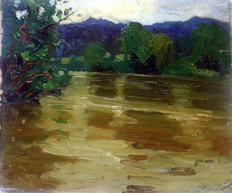 Jonas Lie (American/Norwegian 1880-1940) Oil on Board: Jonas Lie (American/Norwegian 1880-1940) Oil on Board. Signed lower right, unframed. Measures - 10" high x 12" wide.