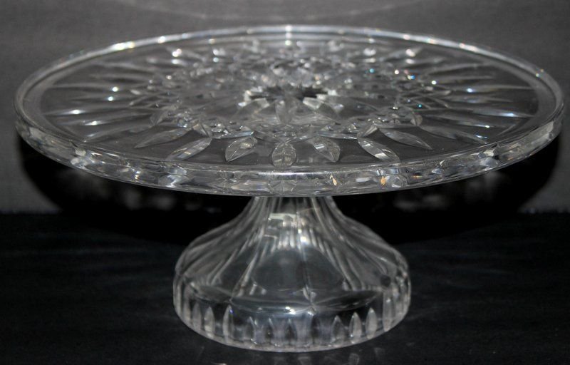 Waterford 'Lismore' Crystal Footed Cake Plate: Waterford 'Lismore' Crystal Footed Cake Plate. Measures - 4 3/4" high x 11" diameter.