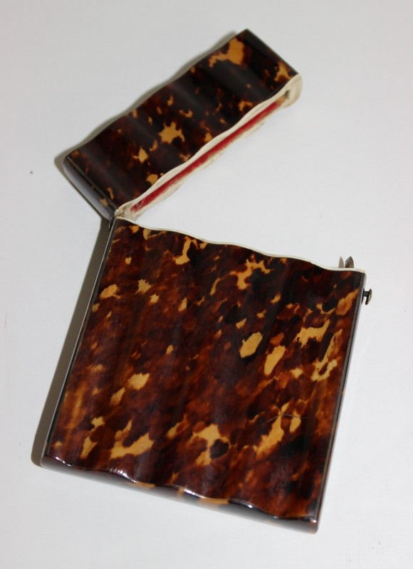Vintage Tortoise Shell Card Case: Vintage Tortoise Shell Card Case. Measures - 4" high x 3" wide.