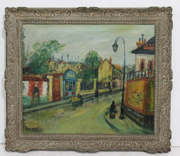 Arbit Blatas (Lithuanian, 1908-1999) Oil Painting: Arbit Blatas (Lithuanian, 1908-1999) Oil Painting. "Rue de Glacier a Paris", see attached, provenance - Elinor Lewenthal Gallery, New York; Sotheby Parke Bernet, New York. Measures - 26 1/2" high x