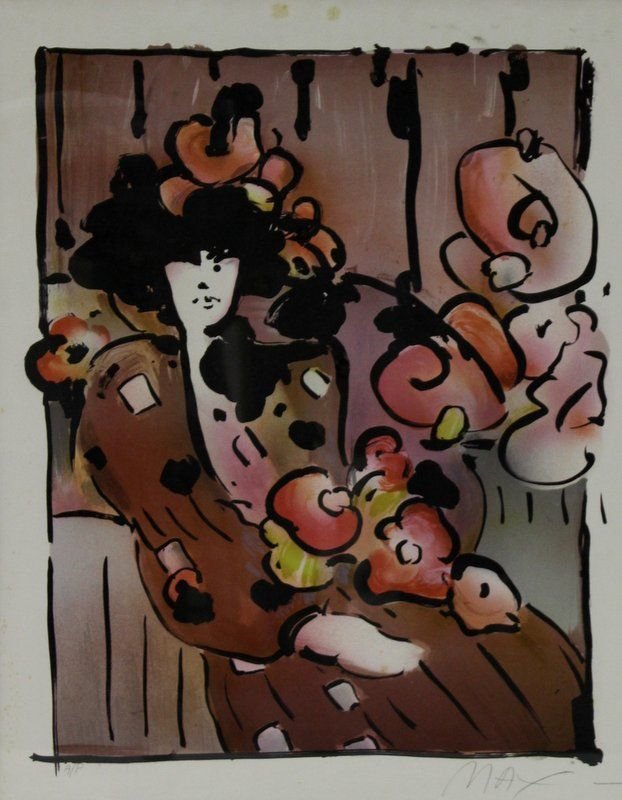 Peter Max Artist Proof: Peter Max Artist Proof, slight mat burns, sold as is. Measures - 23" high x 18" wide + 3" frame.