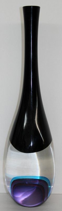 Large Impressive Signed Murano Vase: Large Impressive Signed Murano Vase. Measures - 21 1/4" high. Look at photos to see signature on bottom.