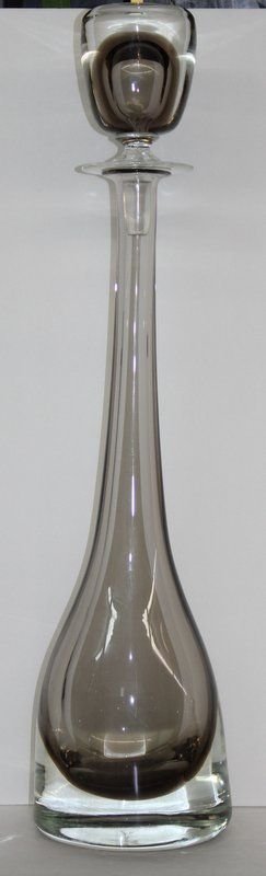 Large Murano Art Glass Decanter: Large Murano Art Glass Decanter. Two piece decanter and stopper. See photos for signature on bottom. Measures - 29 1/4" high.