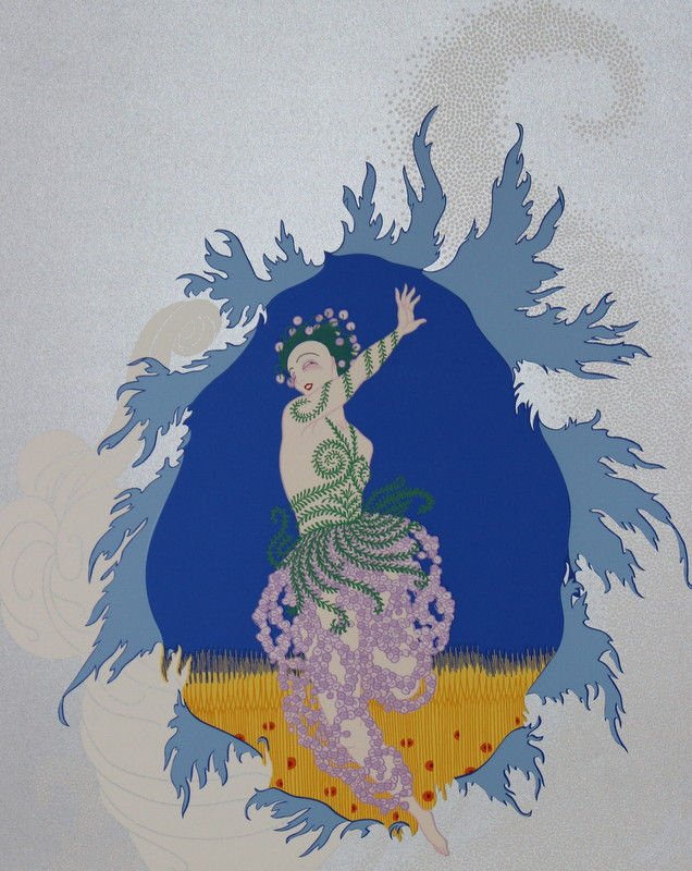 Erte "The Coming of Spring" Ltd. Edit. Serigraph: Erte "The Coming of Spring" Ltd. Edit. Serigraph. Pencil signed, and numbered 243/300. Measures - 18" x 23 1/4" - image size, unframed.