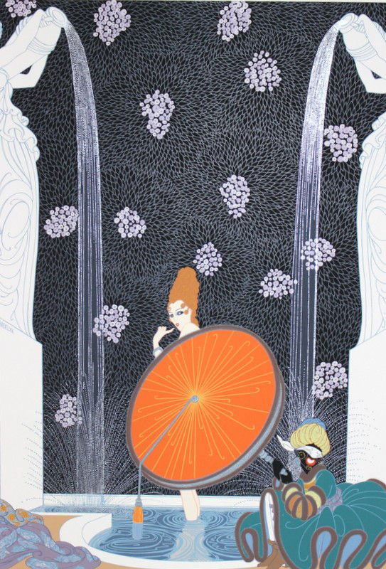 Erte "The Bath of Marquise" Ltd. Edit. Serigraph: Erte "The Bath of Marquise" Ltd. Edit. Serigraph. Pencil signed & numbered 154/300. Measures - 13" x 18 1/4", unframed.