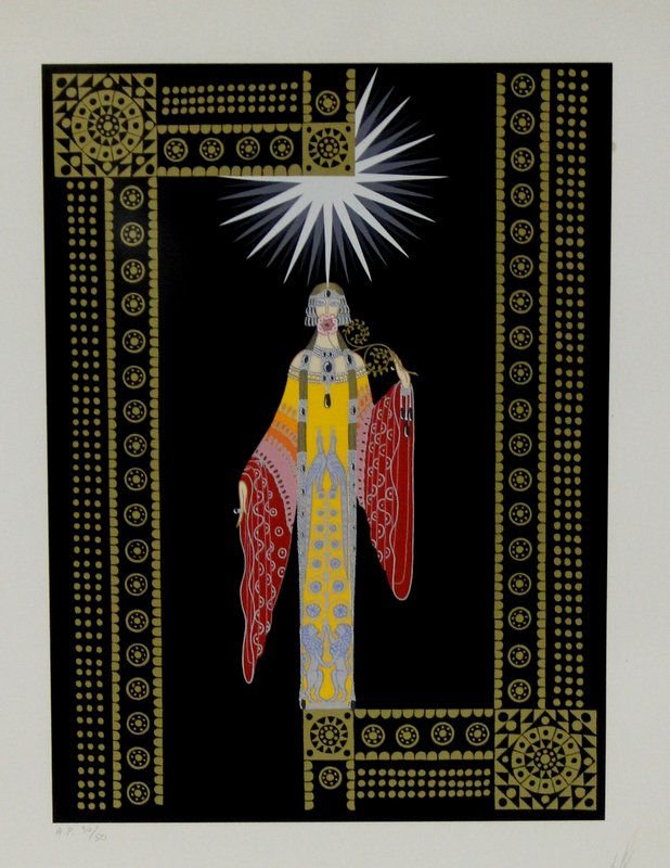 Erte 'La Princesse Lointaine' Serigraph: Erte 'La Princesse Lointaine' Serigraph, A.P 30/50. Measures - 21 1/2" high x 15 1/4" wide + 8" frame.